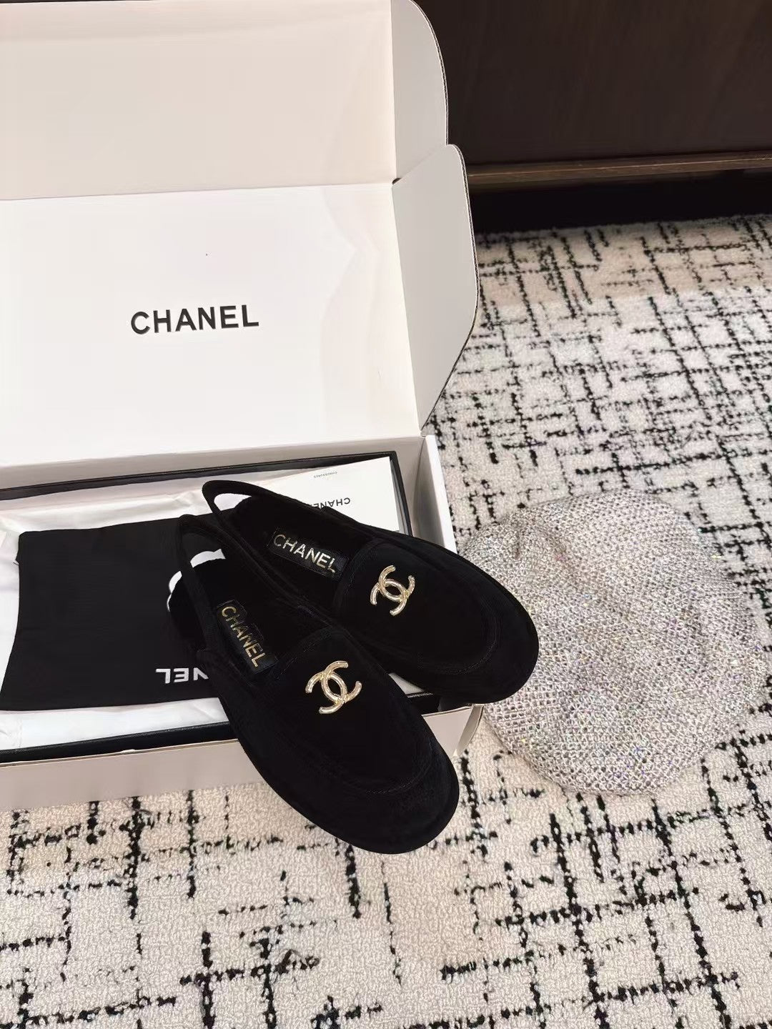 SLINGBACK LOAFER IN BLACK SUEDE AND SHEARLING - 35