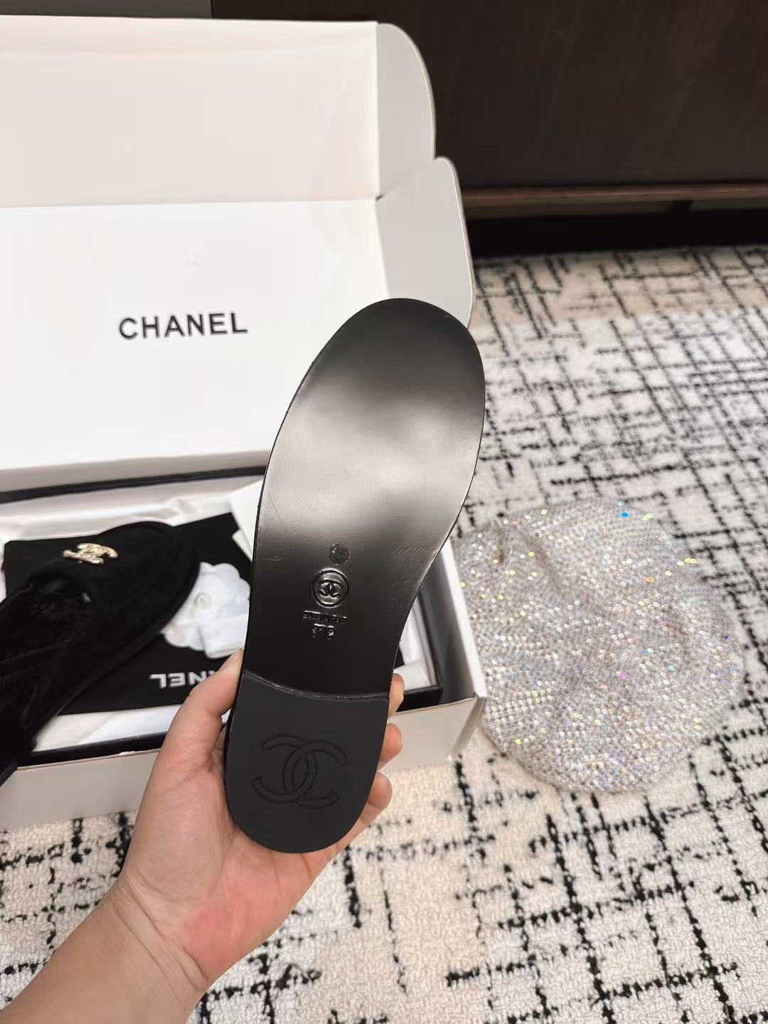 SLINGBACK LOAFER IN BLACK SUEDE AND SHEARLING - 35