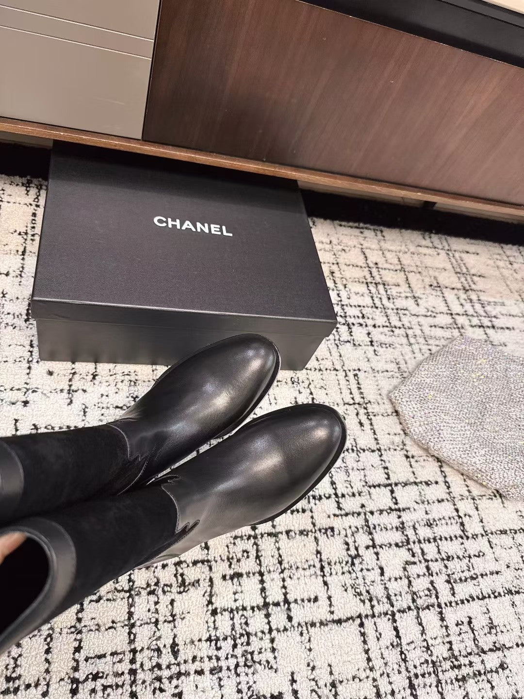 CC BOOTS IN BLACK SUEDE AND CALFSKIN 393518 - 35