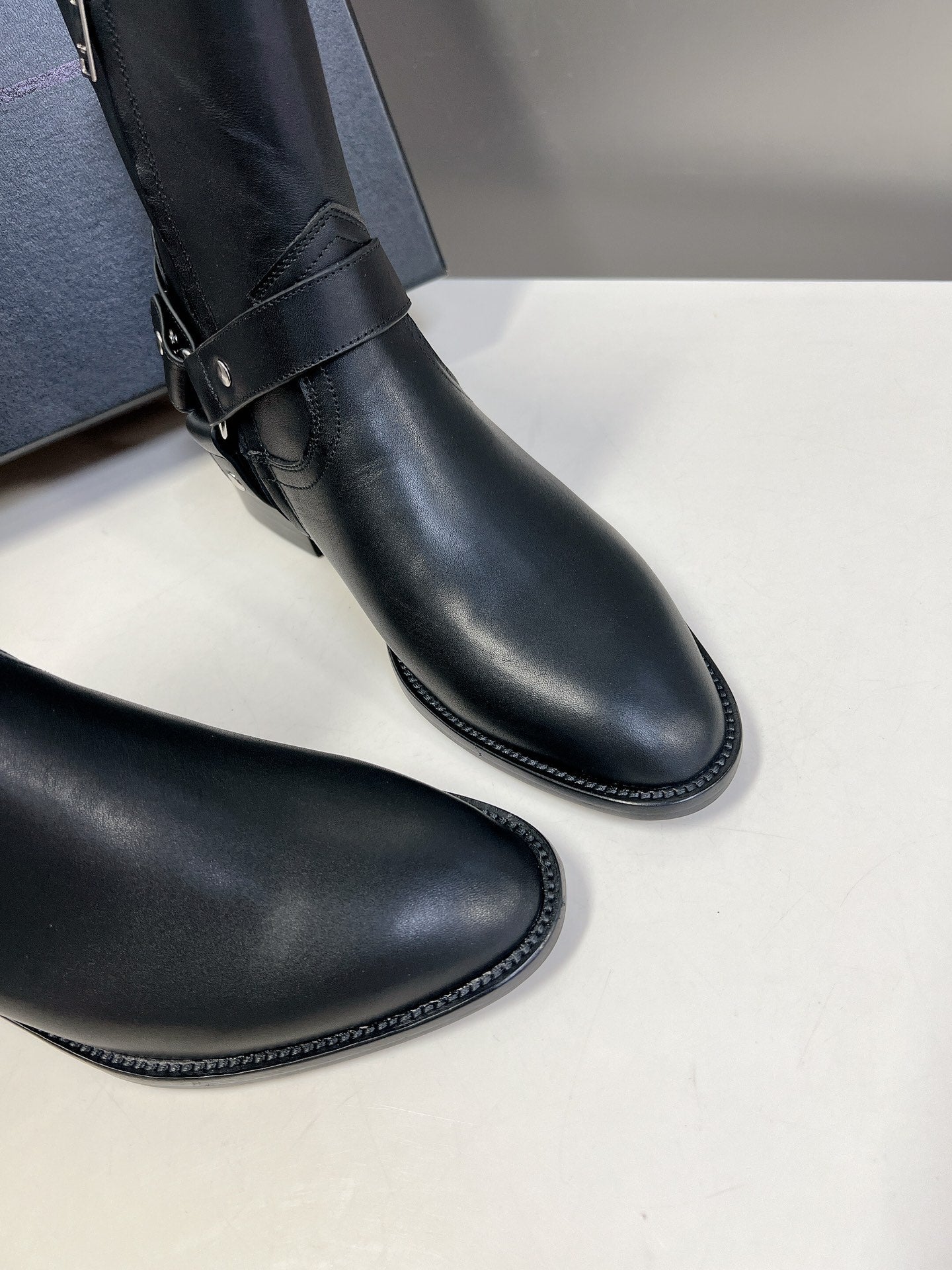 SL HARNESS BOOTS BLACK CALFSKIN - 35