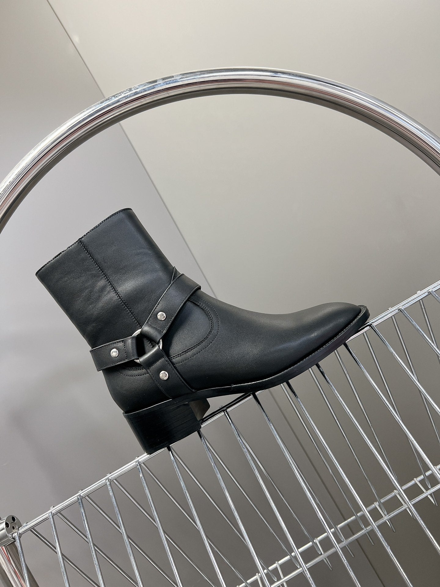 SL HARNESS BOOTS BLACK CALFSKIN - 35