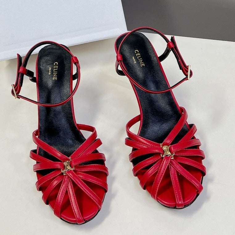 RIOMPHE SANDAL IN LAMBSKIN CHERRY RED - 35