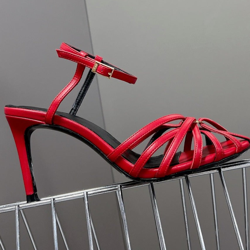 RIOMPHE SANDAL IN LAMBSKIN CHERRY RED - 35