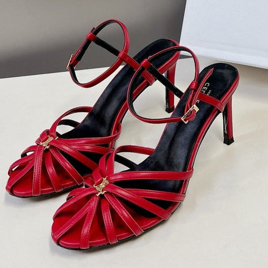 RIOMPHE SANDAL IN LAMBSKIN CHERRY RED - 35