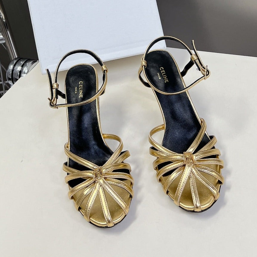 RIOMPHE SANDAL IN LAMBSKIN GOLD - 35