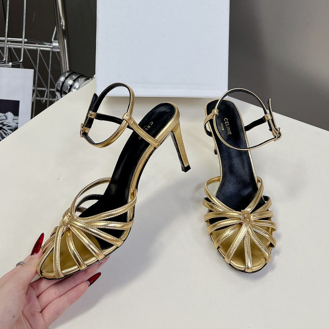 RIOMPHE SANDAL IN LAMBSKIN GOLD - 35