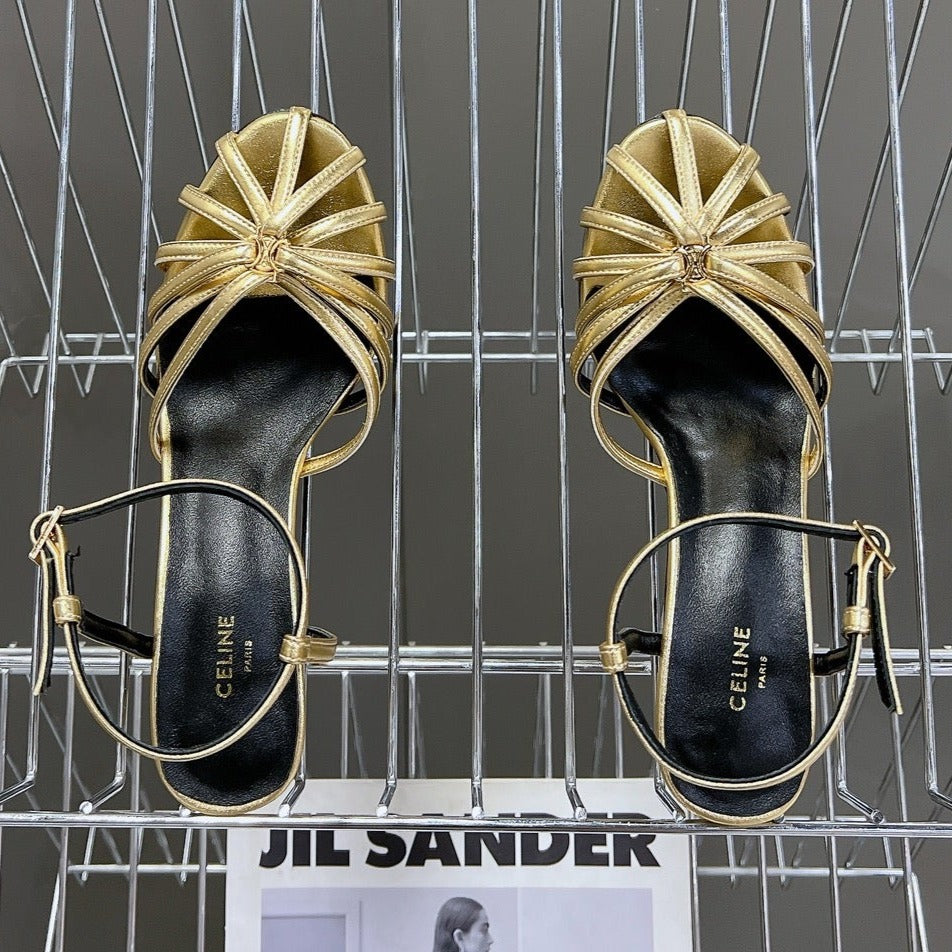 RIOMPHE SANDAL IN LAMBSKIN GOLD - 35