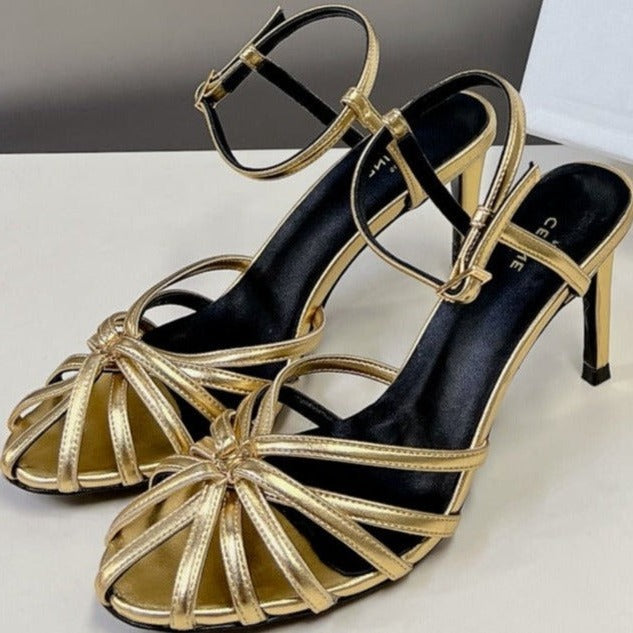 RIOMPHE SANDAL IN LAMBSKIN GOLD - 35