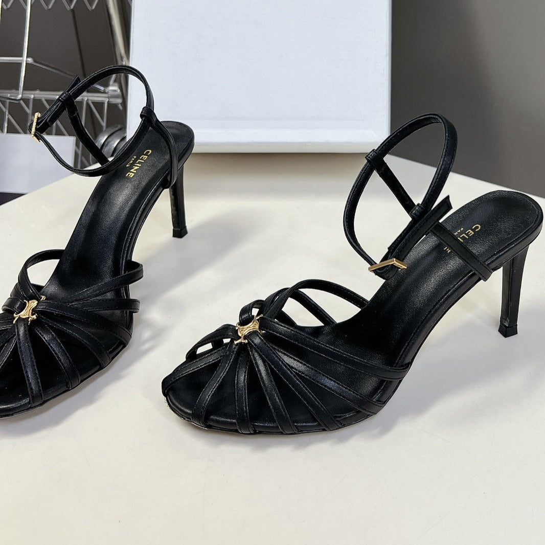 RIOMPHE SANDAL IN LAMBSKIN BLACK - 35