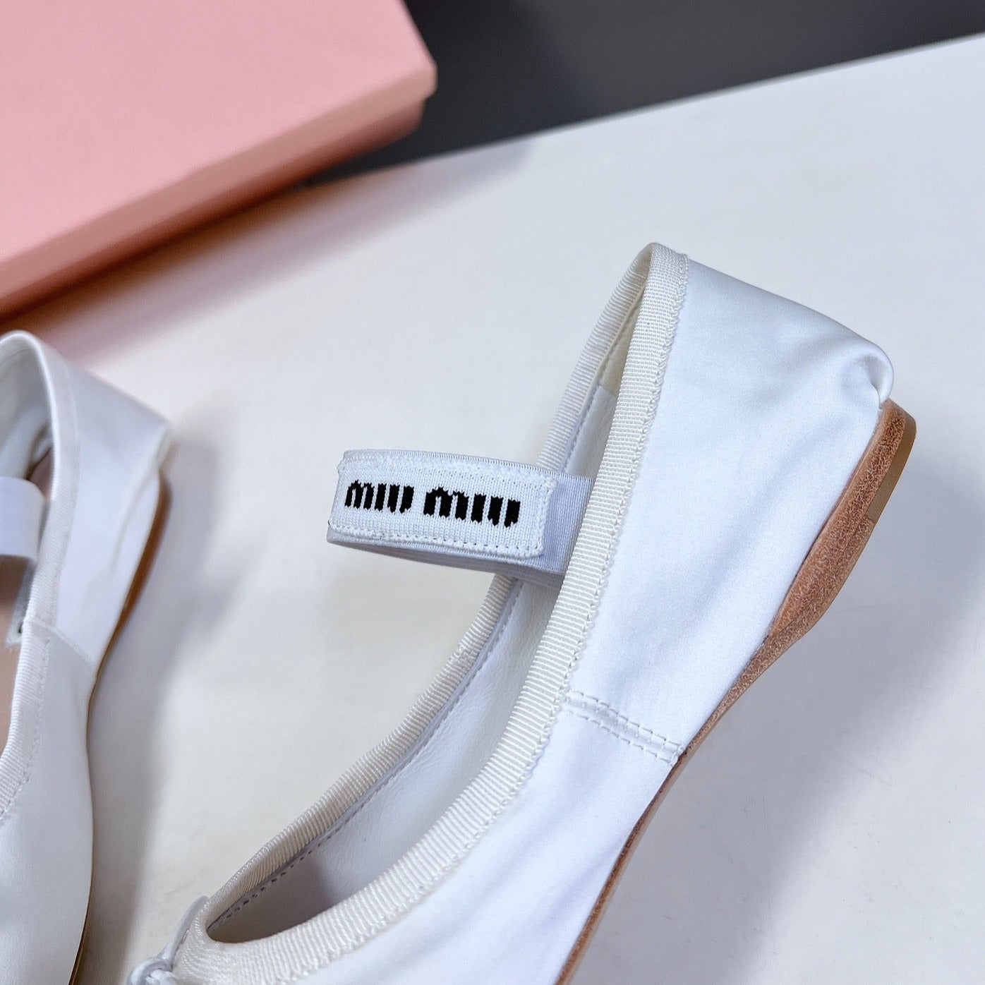 BALLET FLAT SHOES WHITE GLOSSY SHEEPSKIN - 35