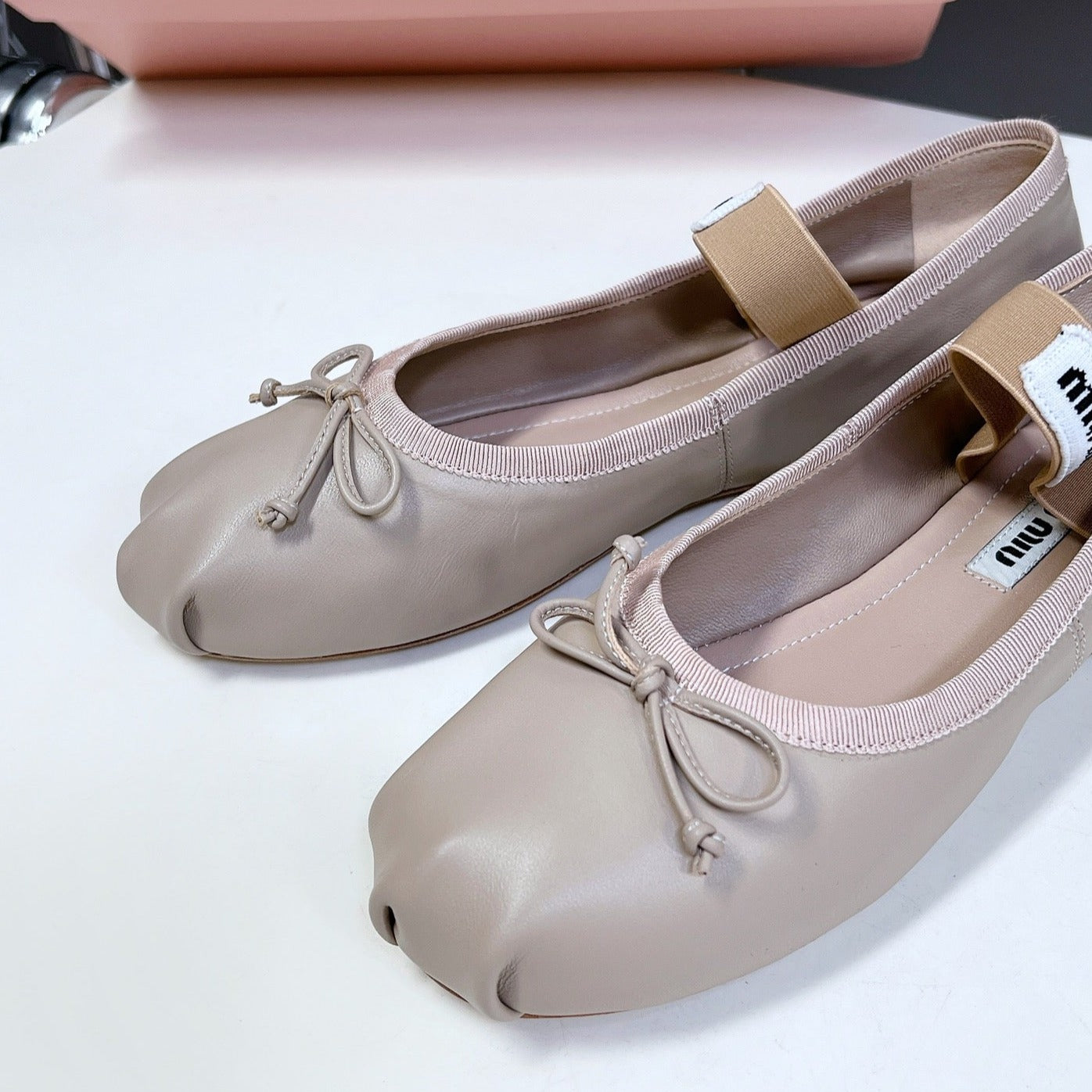 BALLET FLAT SHOES LIGHT NUDE SHEEPSKIN - 35