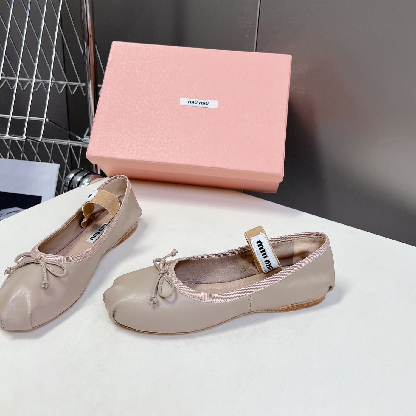 BALLET FLAT SHOES LIGHT NUDE SHEEPSKIN - 35