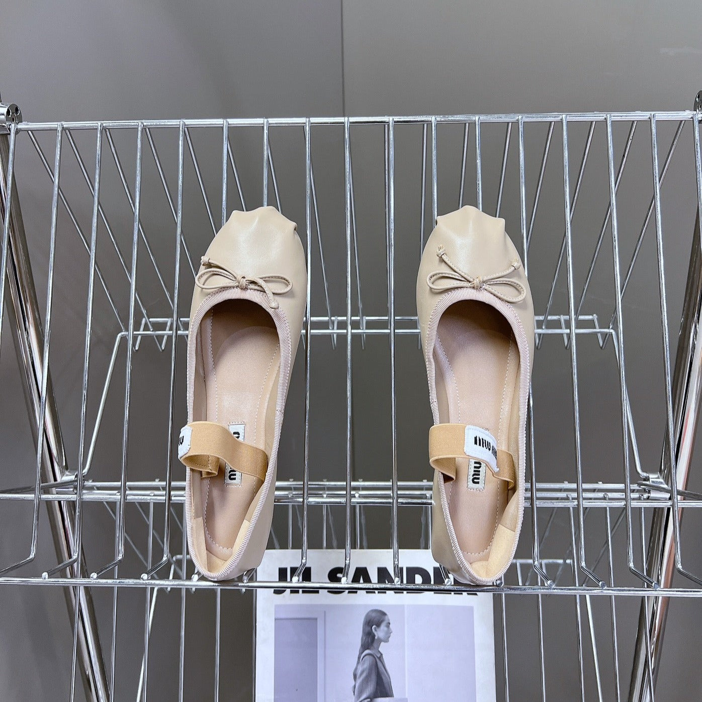 BALLET FLAT SHOES LIGHT NUDE SHEEPSKIN - 35