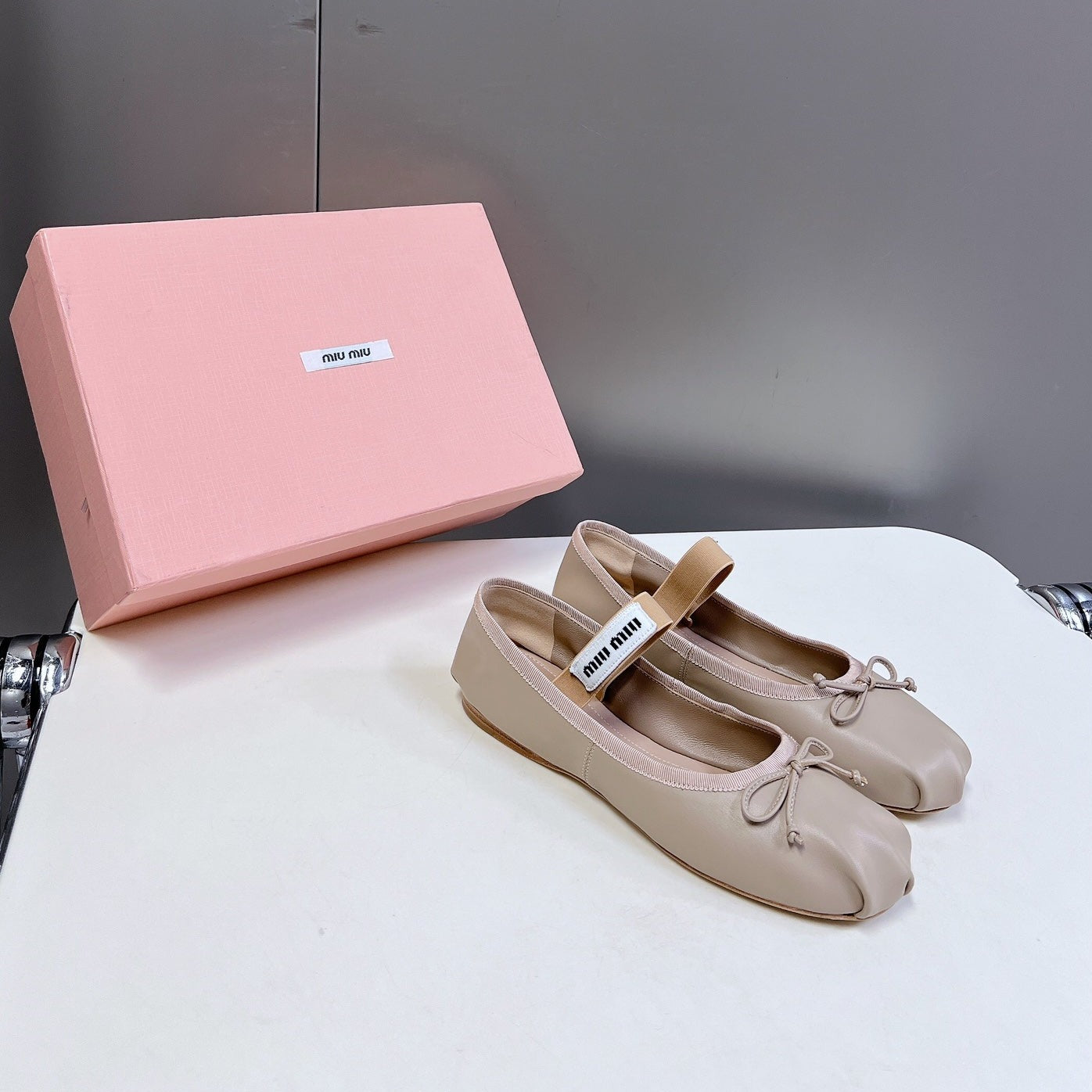 BALLET FLAT SHOES LIGHT NUDE SHEEPSKIN - 35