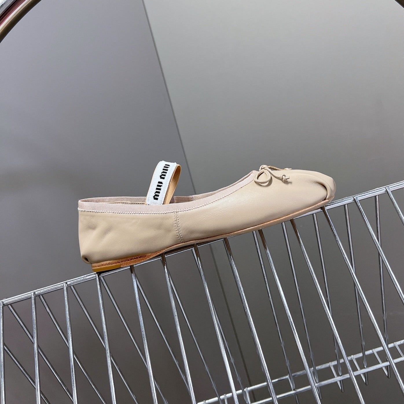 BALLET FLAT SHOES LIGHT NUDE SHEEPSKIN - 35
