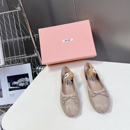 BALLET FLAT SHOES LIGHT NUDE SHEEPSKIN - 35