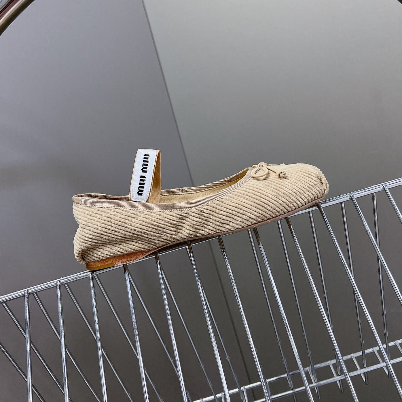 BALLET FLAT SHOES BEIGE SHEEPSKIN - 35