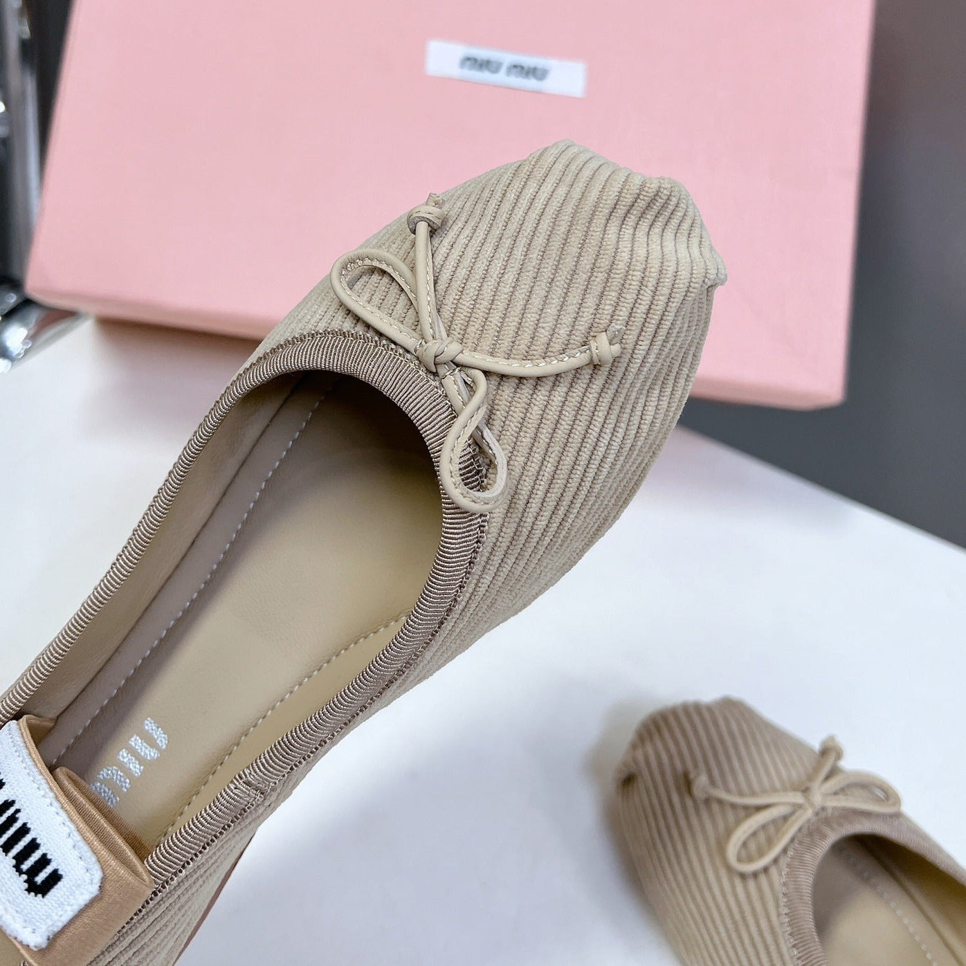 BALLET FLAT SHOES BEIGE SHEEPSKIN - 35
