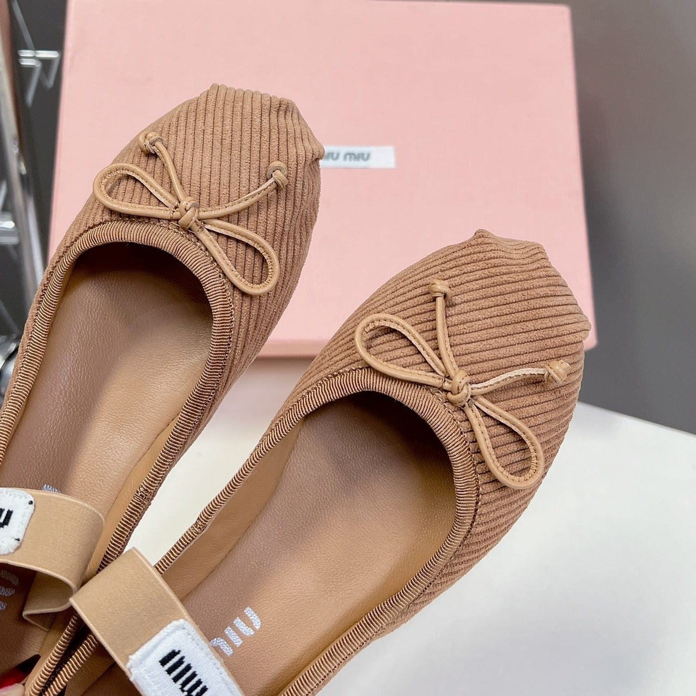 BALLET FLAT SHOES PEANUT COLOR SHEEPSKIN - 35