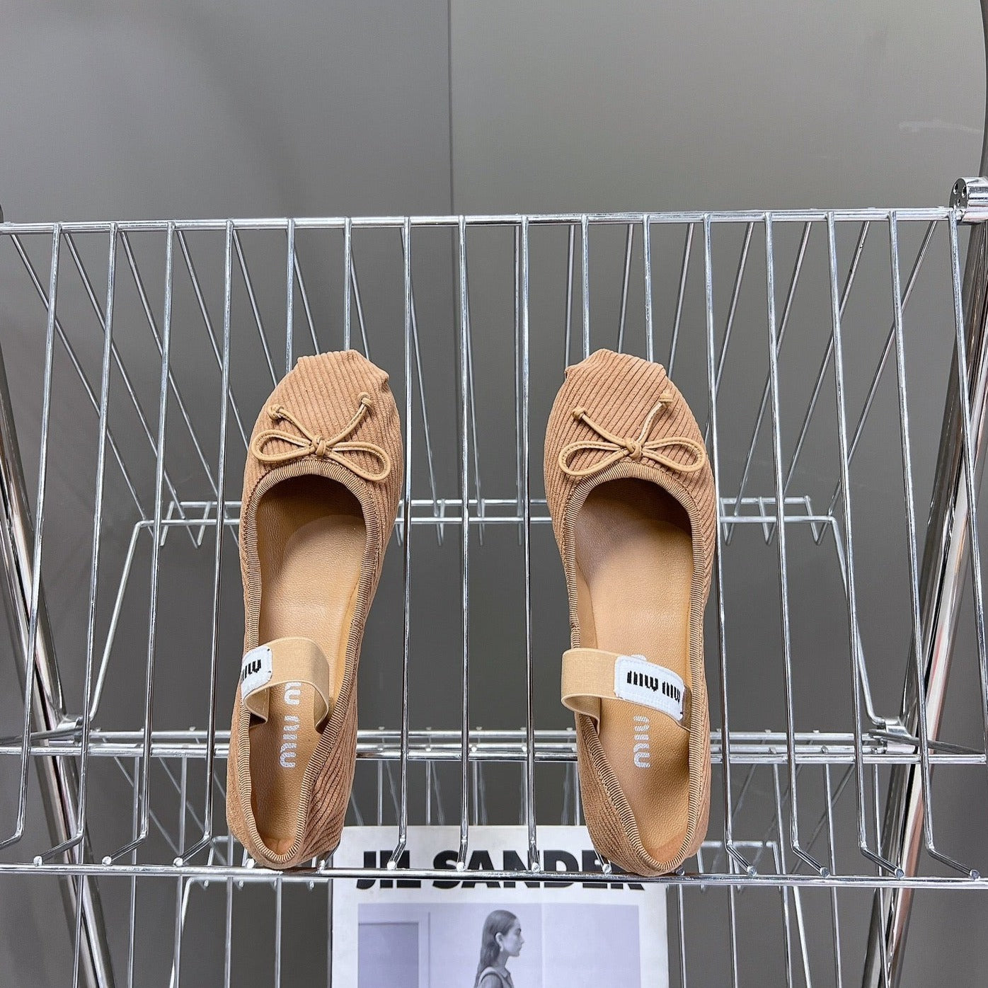 BALLET FLAT SHOES PEANUT COLOR SHEEPSKIN - 35
