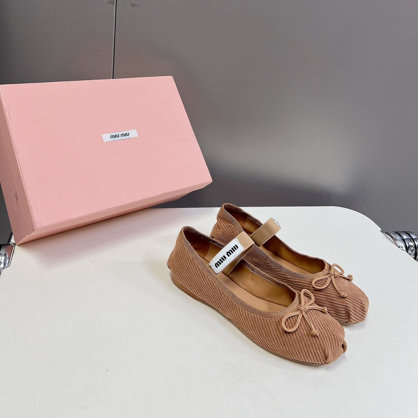 BALLET FLAT SHOES PEANUT COLOR SHEEPSKIN - 35