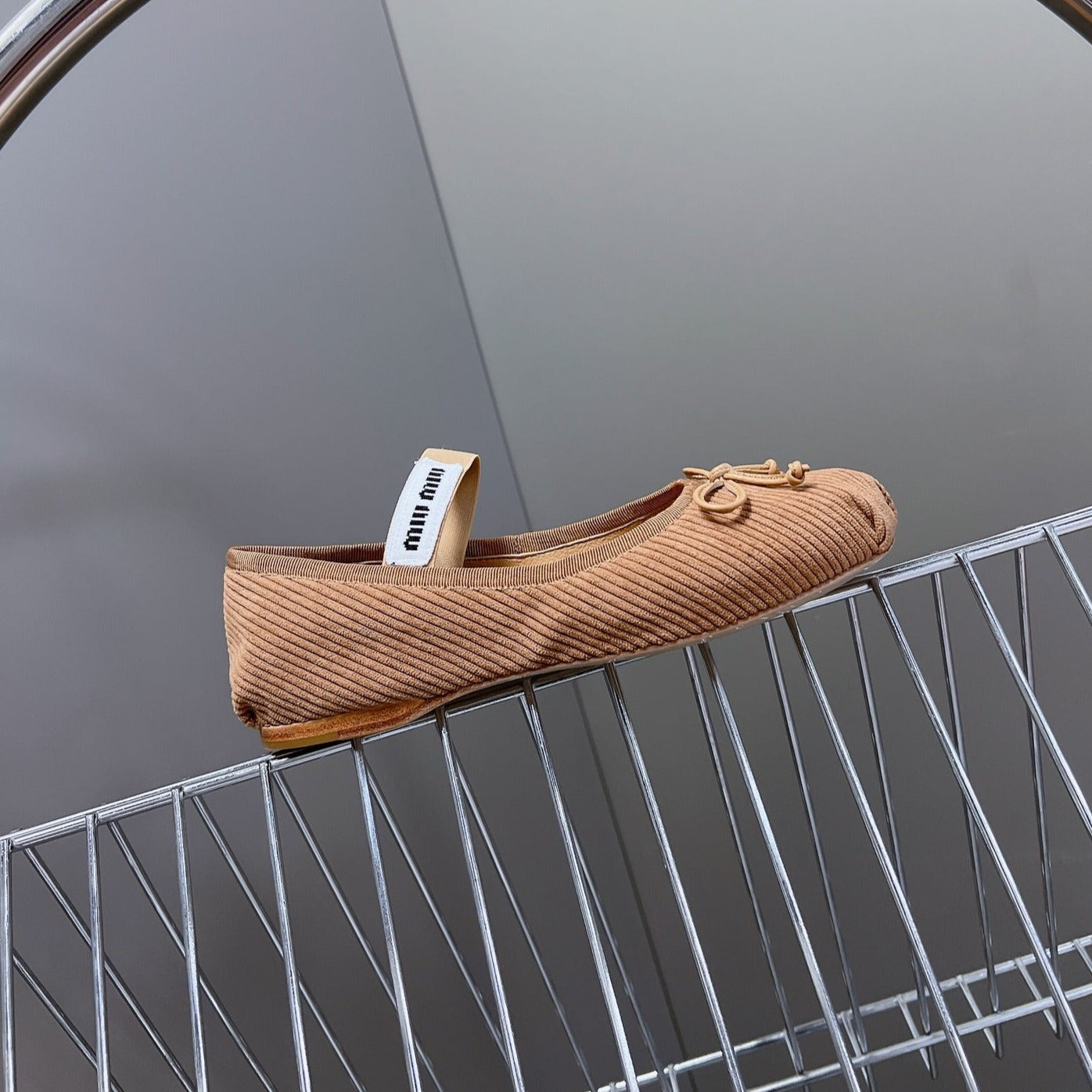 BALLET FLAT SHOES PEANUT COLOR SHEEPSKIN - 35