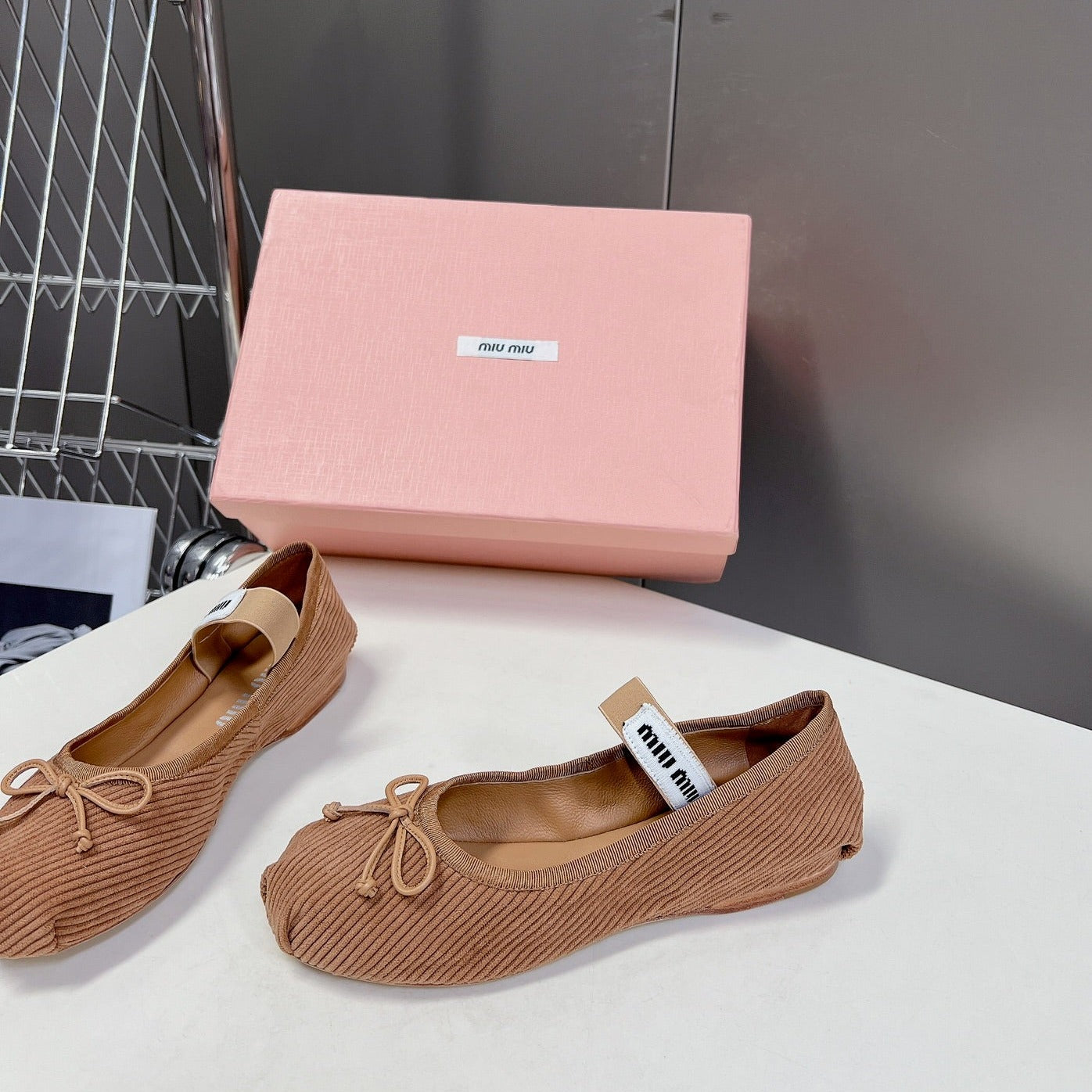 BALLET FLAT SHOES PEANUT COLOR SHEEPSKIN - 35