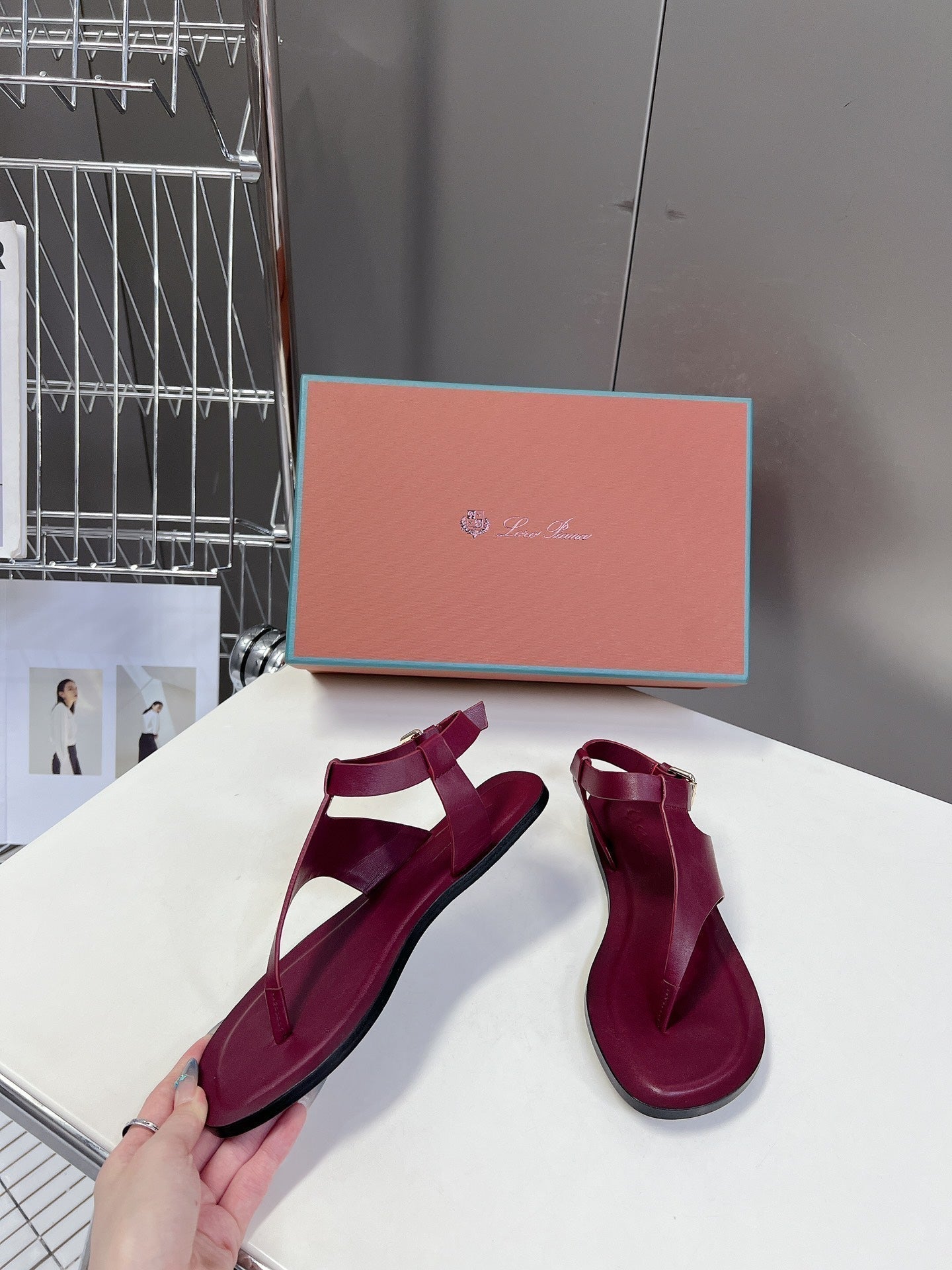 LP TRANI SANDALS BOYSENBERRY CALFSKIN - 35