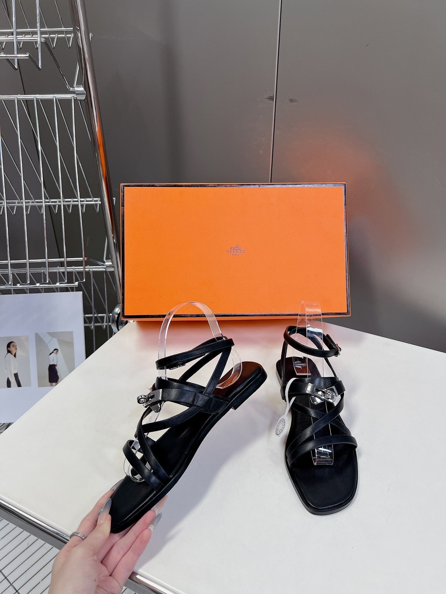 JUNE SANDAL BLACK CALFSKIN - 35