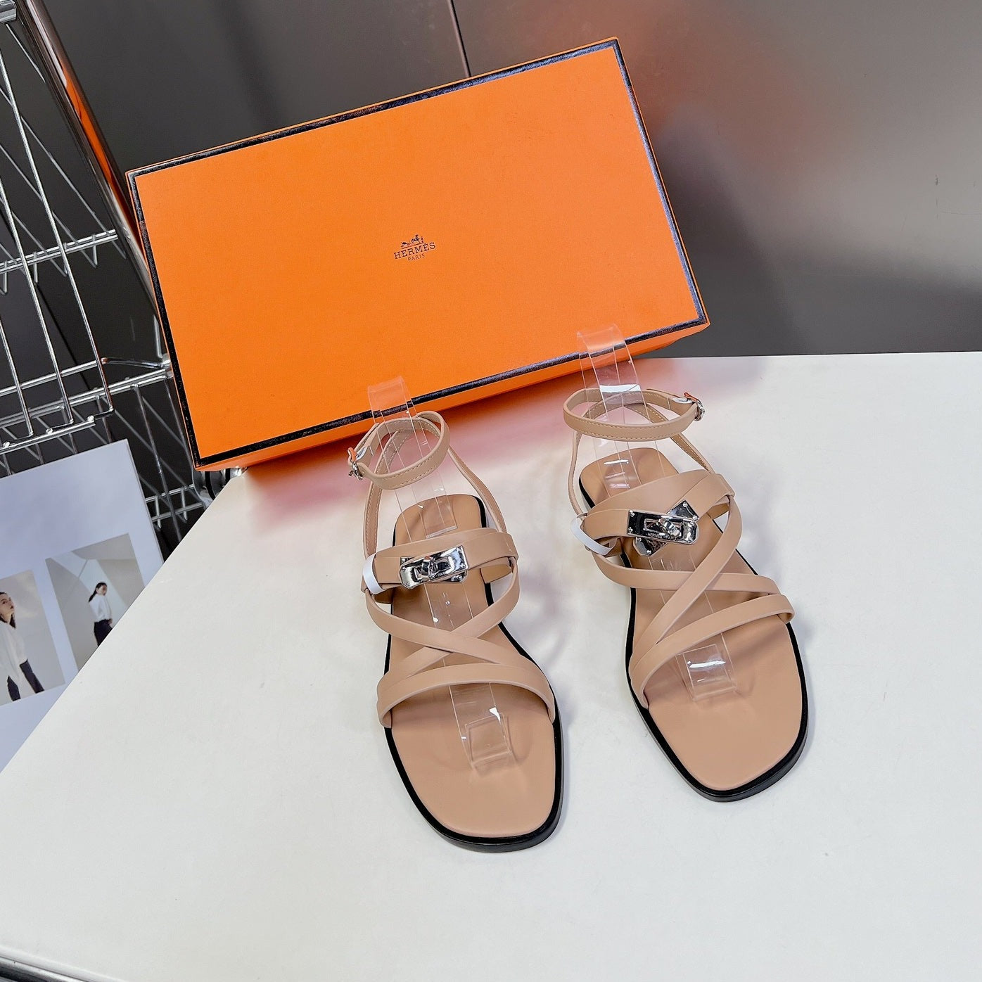 JUNE SANDAL BEIGE CALFSKIN - 35