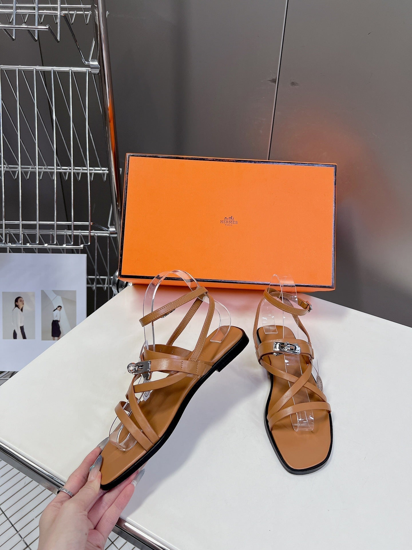 JUNE SANDAL CARAMEL CALFSKIN - 35