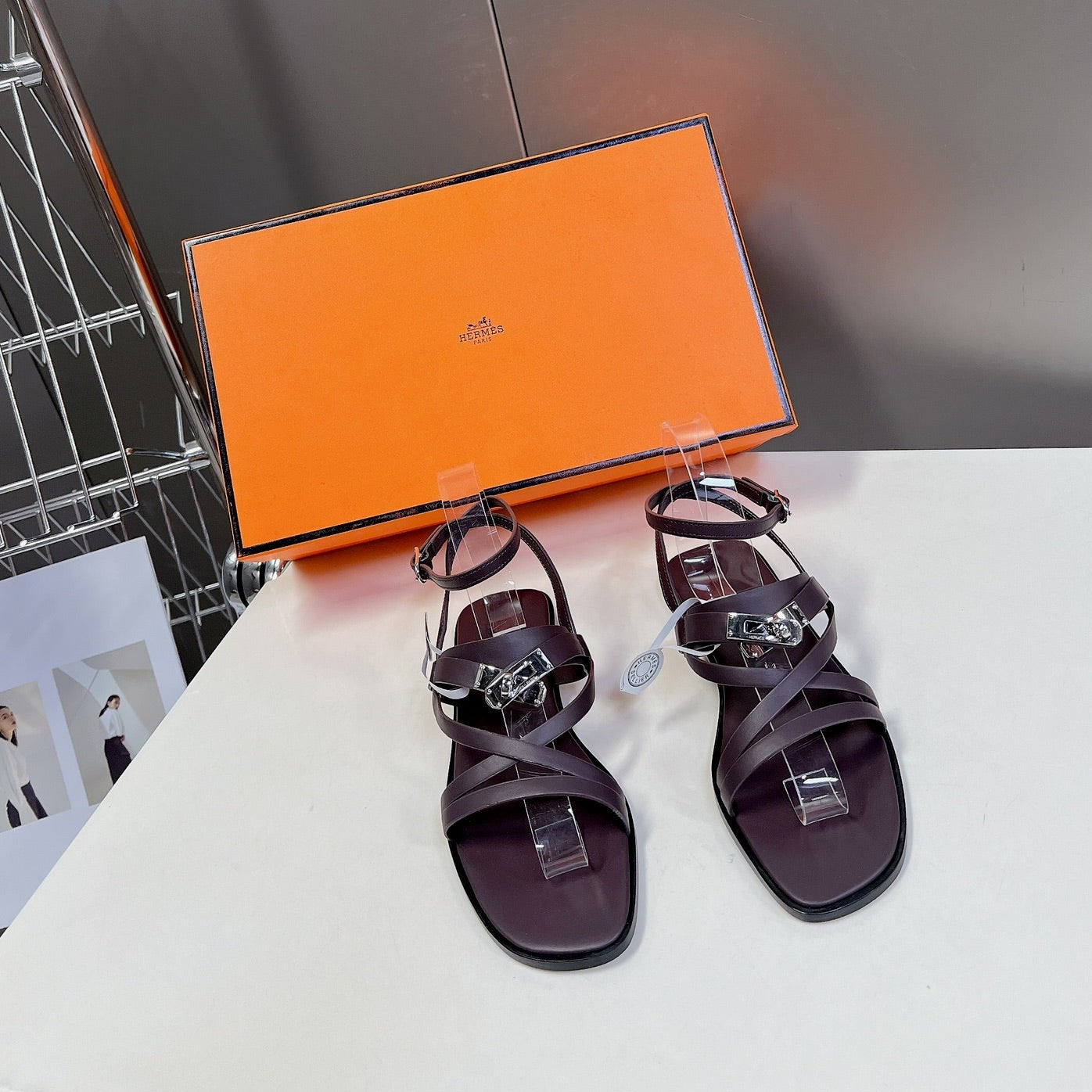 JUNE SANDAL CHOCOLATE CALFSKIN - 35