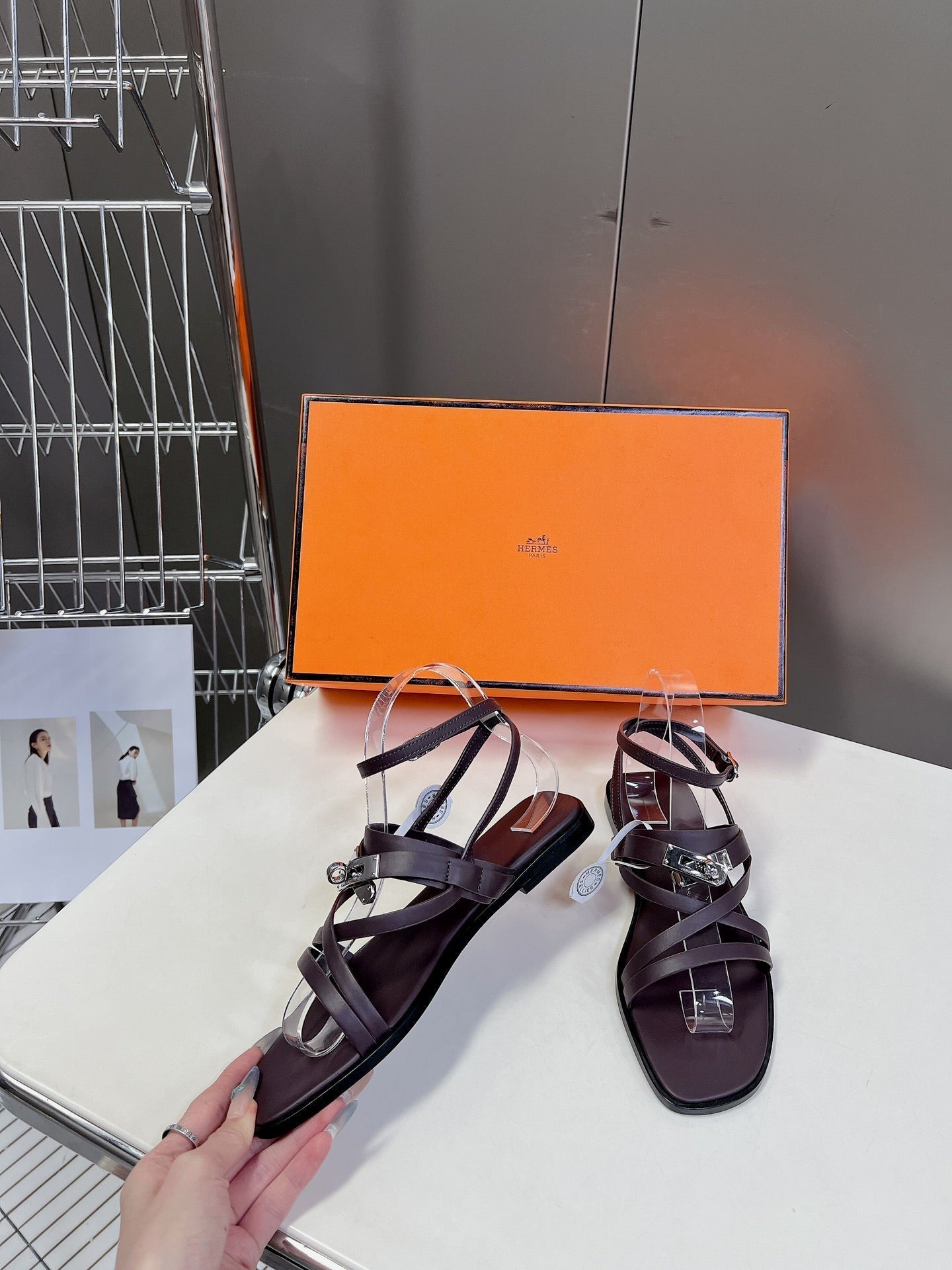 JUNE SANDAL CHOCOLATE CALFSKIN - 35