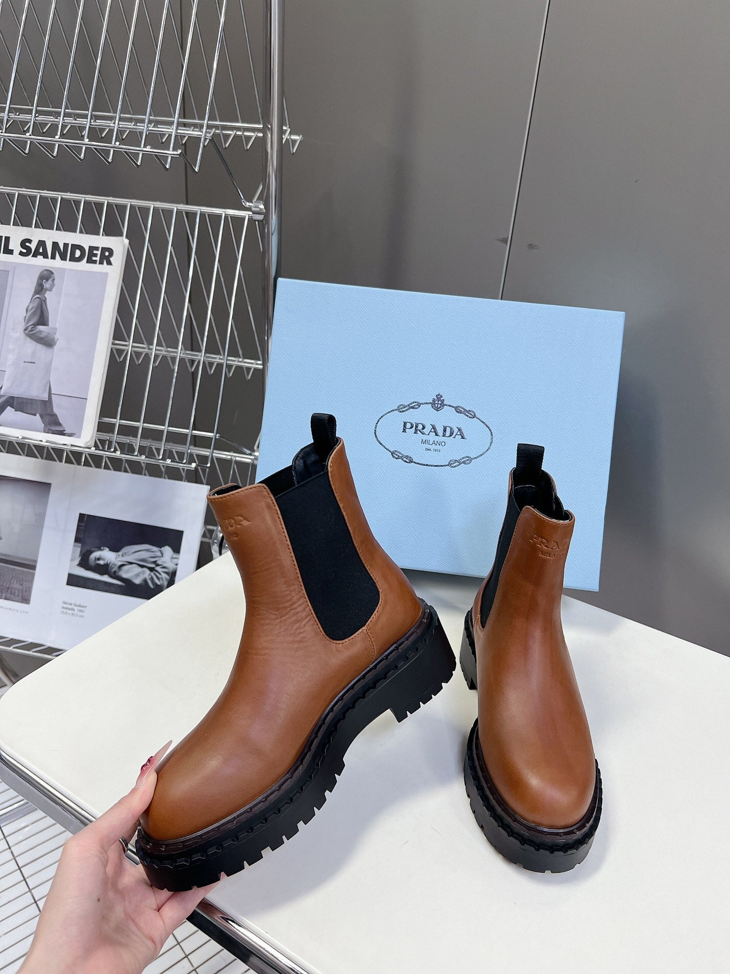 PRA CHELSEA BOOTS CARAMEL CALFSKIN - 35