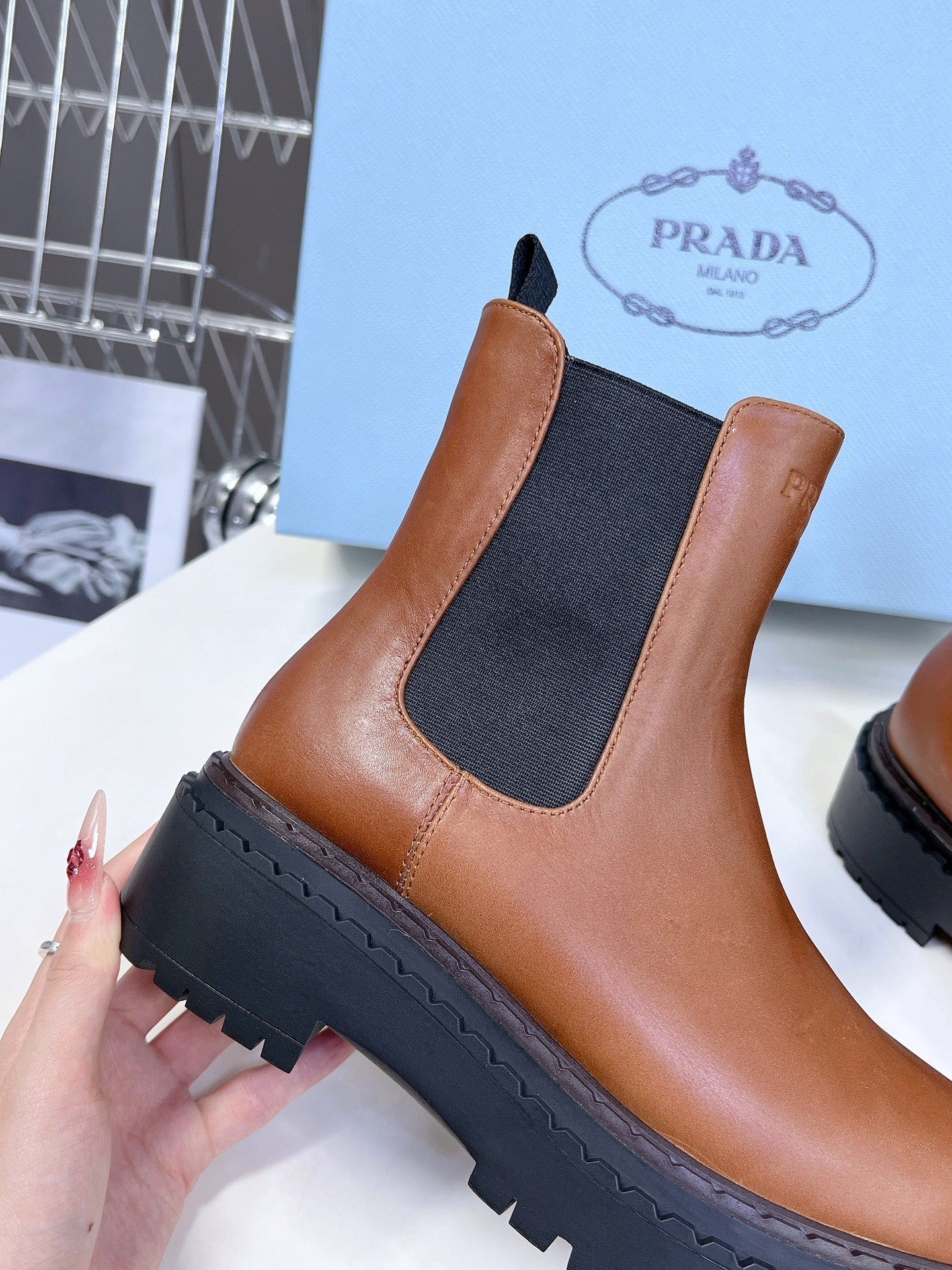 PRA CHELSEA BOOTS CARAMEL CALFSKIN - 35