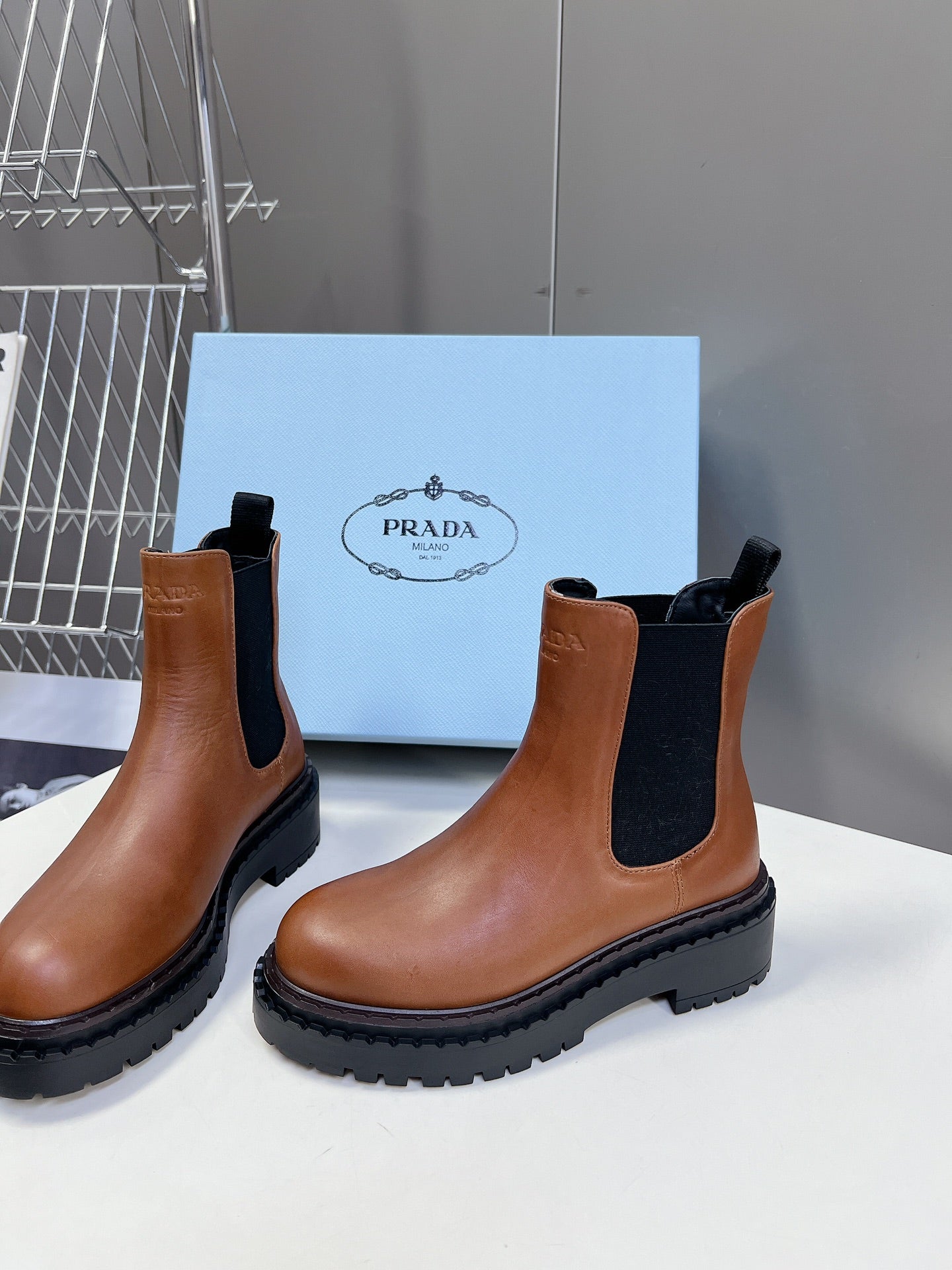 PRA CHELSEA BOOTS CARAMEL CALFSKIN - 35