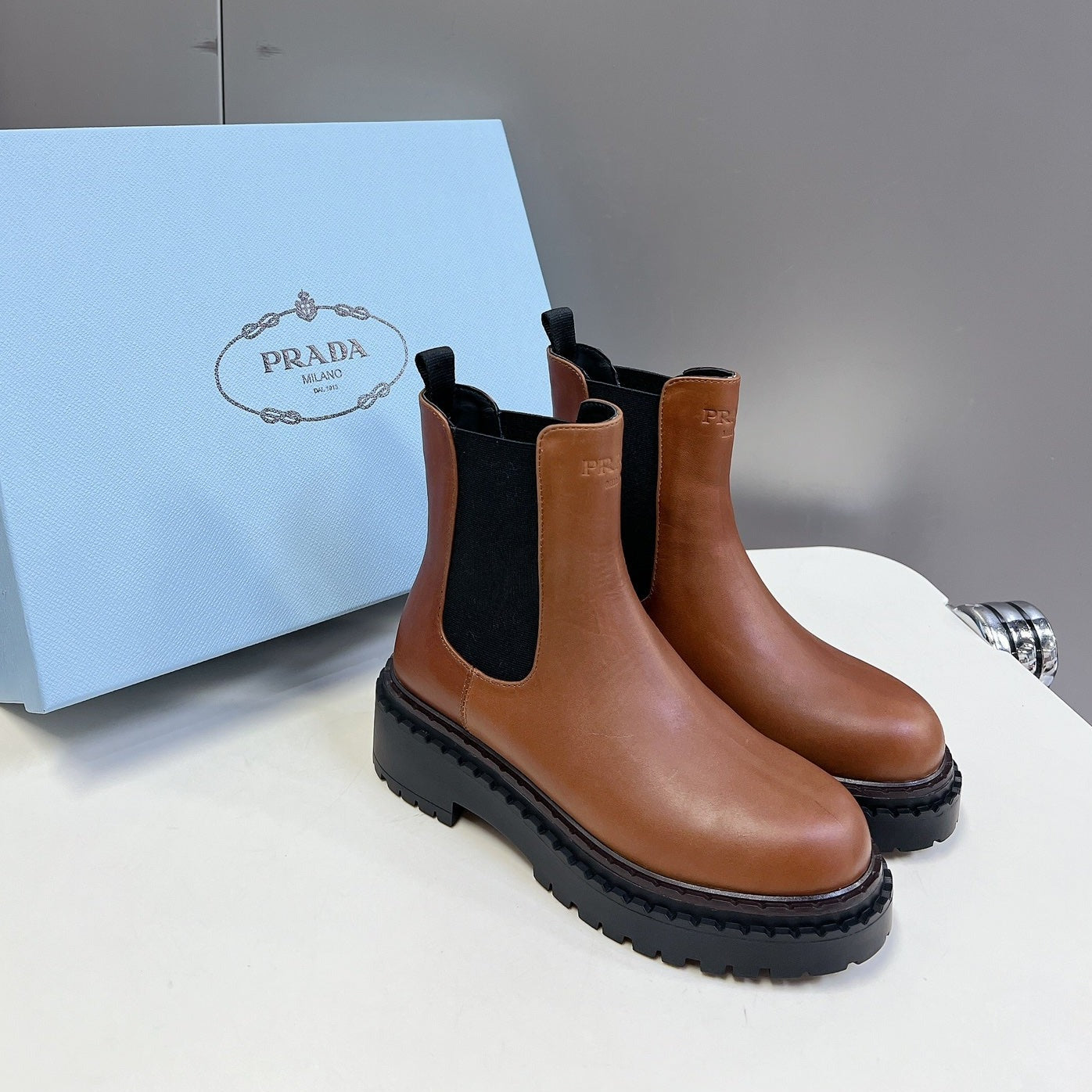 PRA CHELSEA BOOTS CARAMEL CALFSKIN - 35