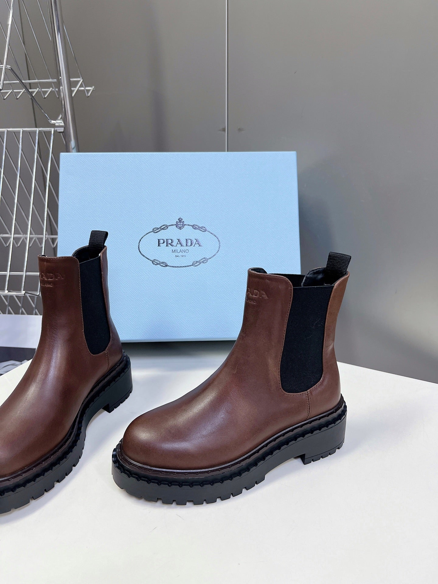 PRA CHELSEA BOOTS CHOCOLATE CALFSKIN - 35