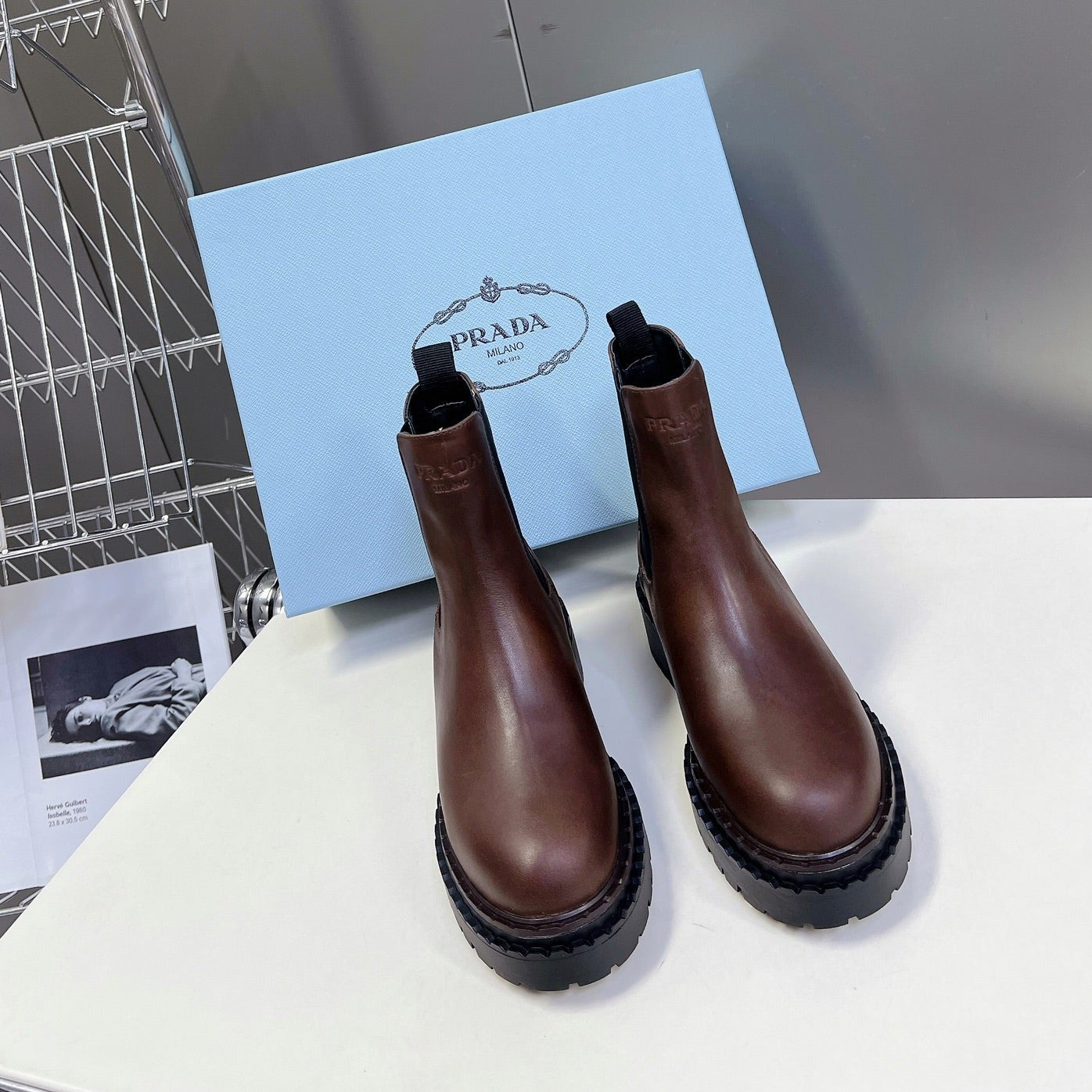 PRA CHELSEA BOOTS CHOCOLATE CALFSKIN - 35