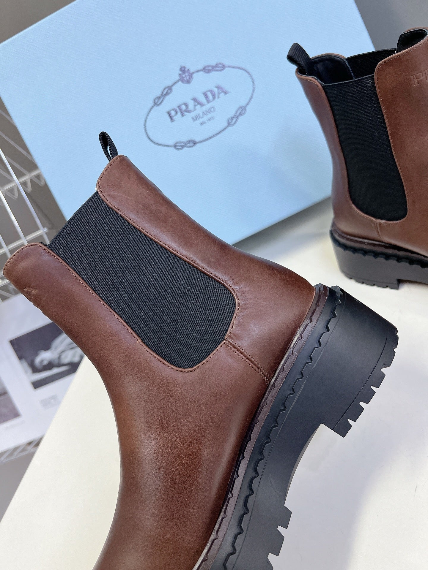 PRA CHELSEA BOOTS CHOCOLATE CALFSKIN - 35