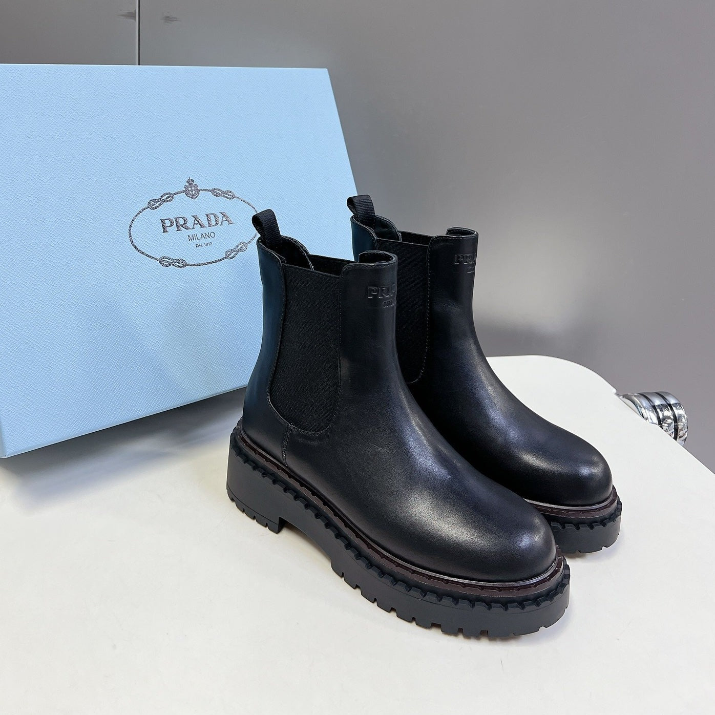 PRA CHELSEA BOOTS BLACK CALFSKIN - 35
