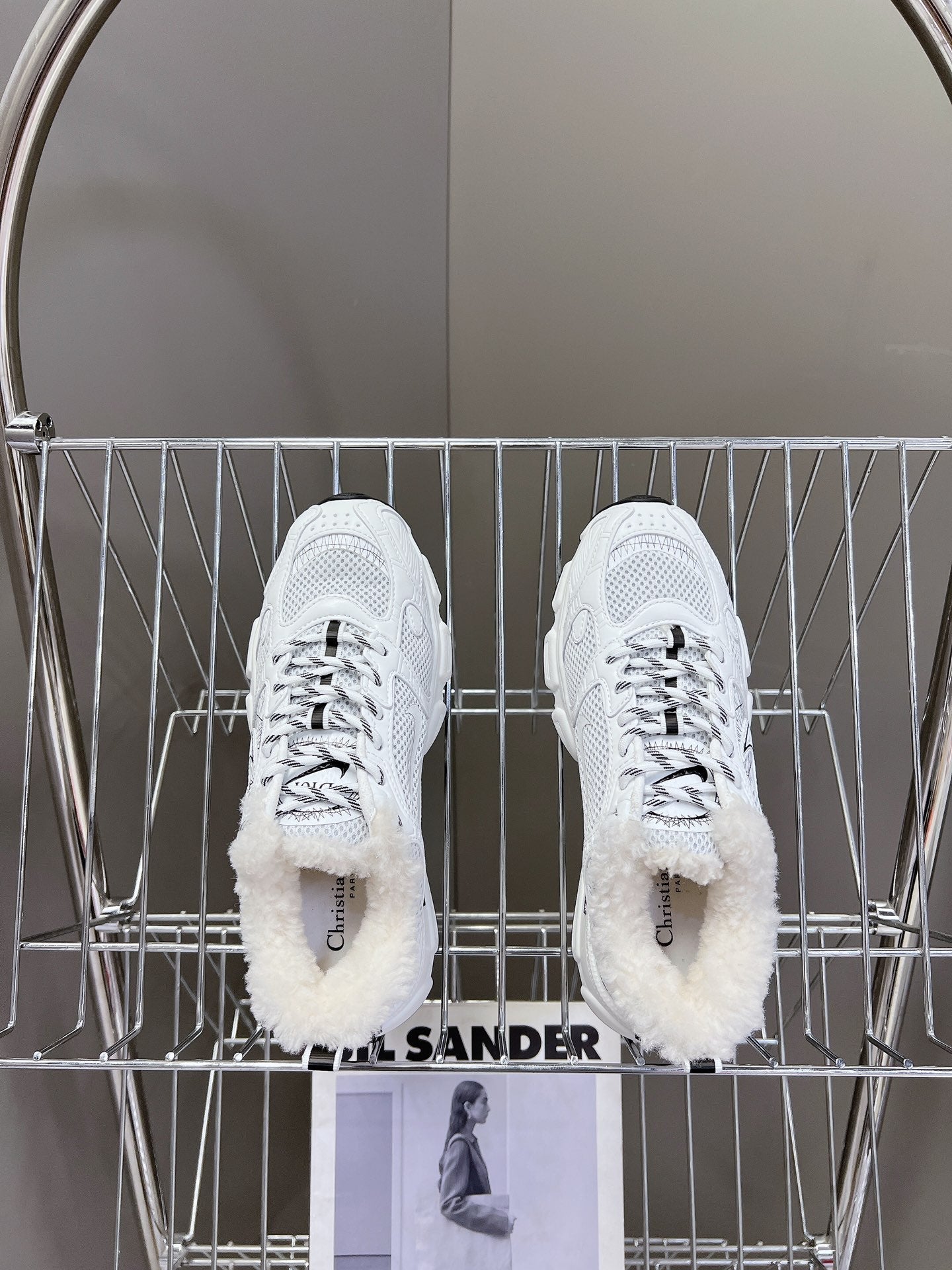 DIOR CHRONO SNEAKER 25S IN WHITE LAMBSKIN AND MESH FABRIC STYLE 2 - 35