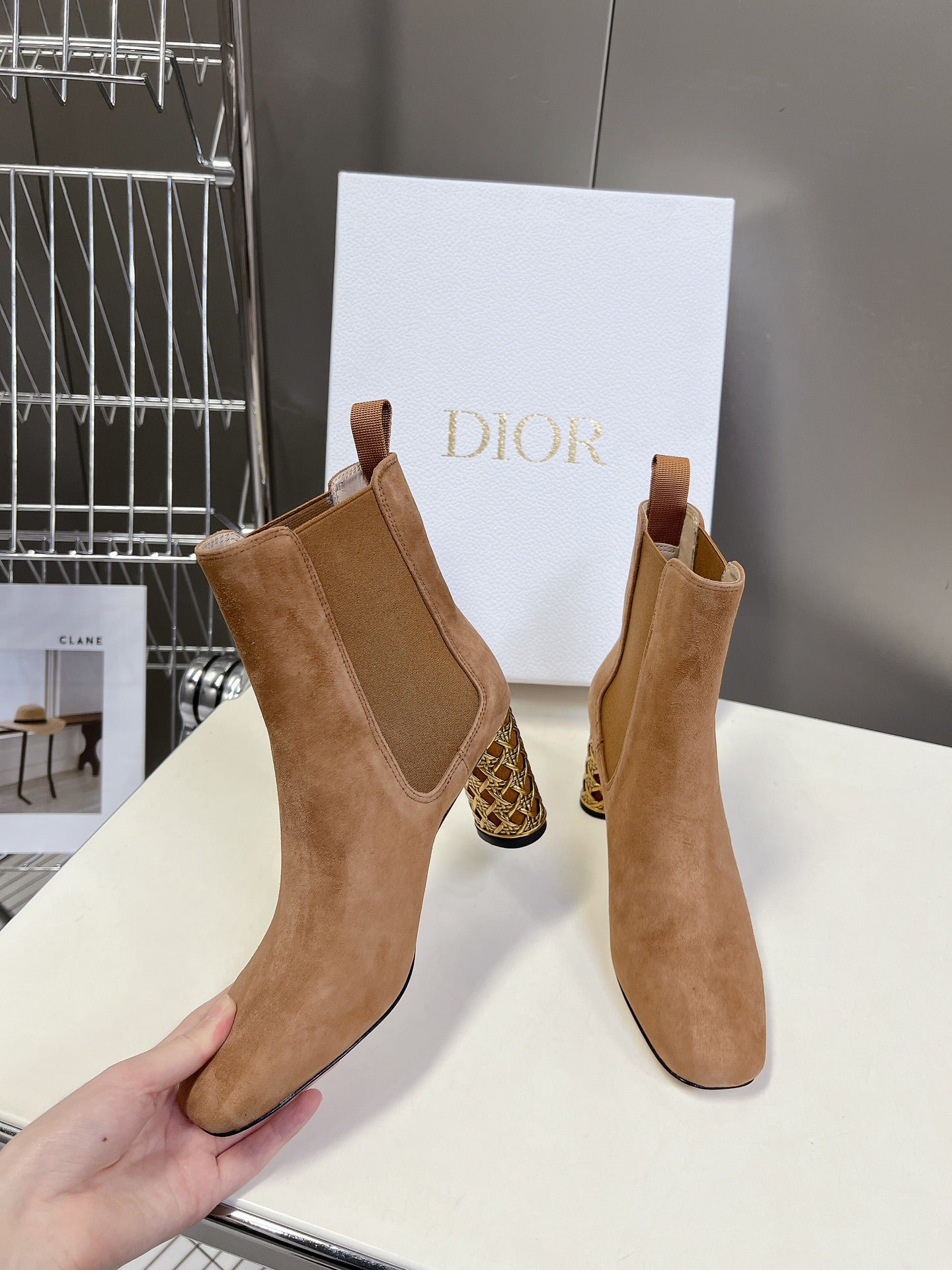 ICON HEELED ANKLE BOOT CIDER BROWN SUEDE 8 CM - 34