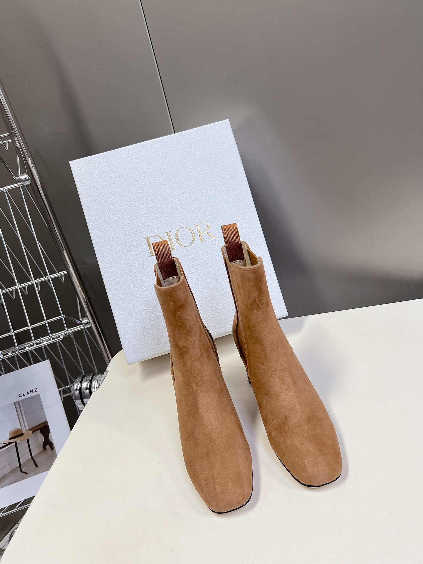ICON HEELED ANKLE BOOT CIDER BROWN SUEDE 8 CM - 34