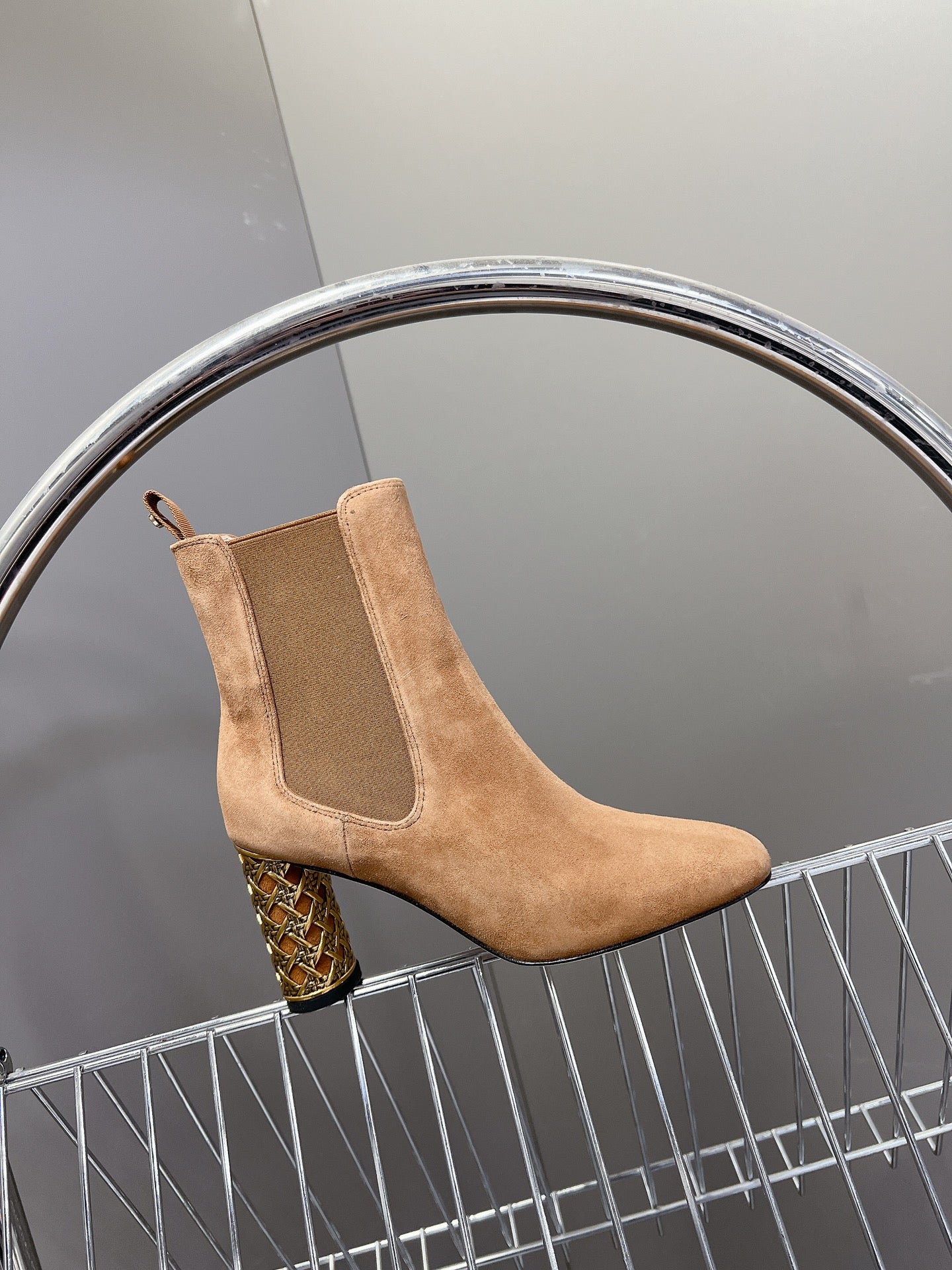 ICON HEELED ANKLE BOOT CIDER BROWN SUEDE 8 CM - 34