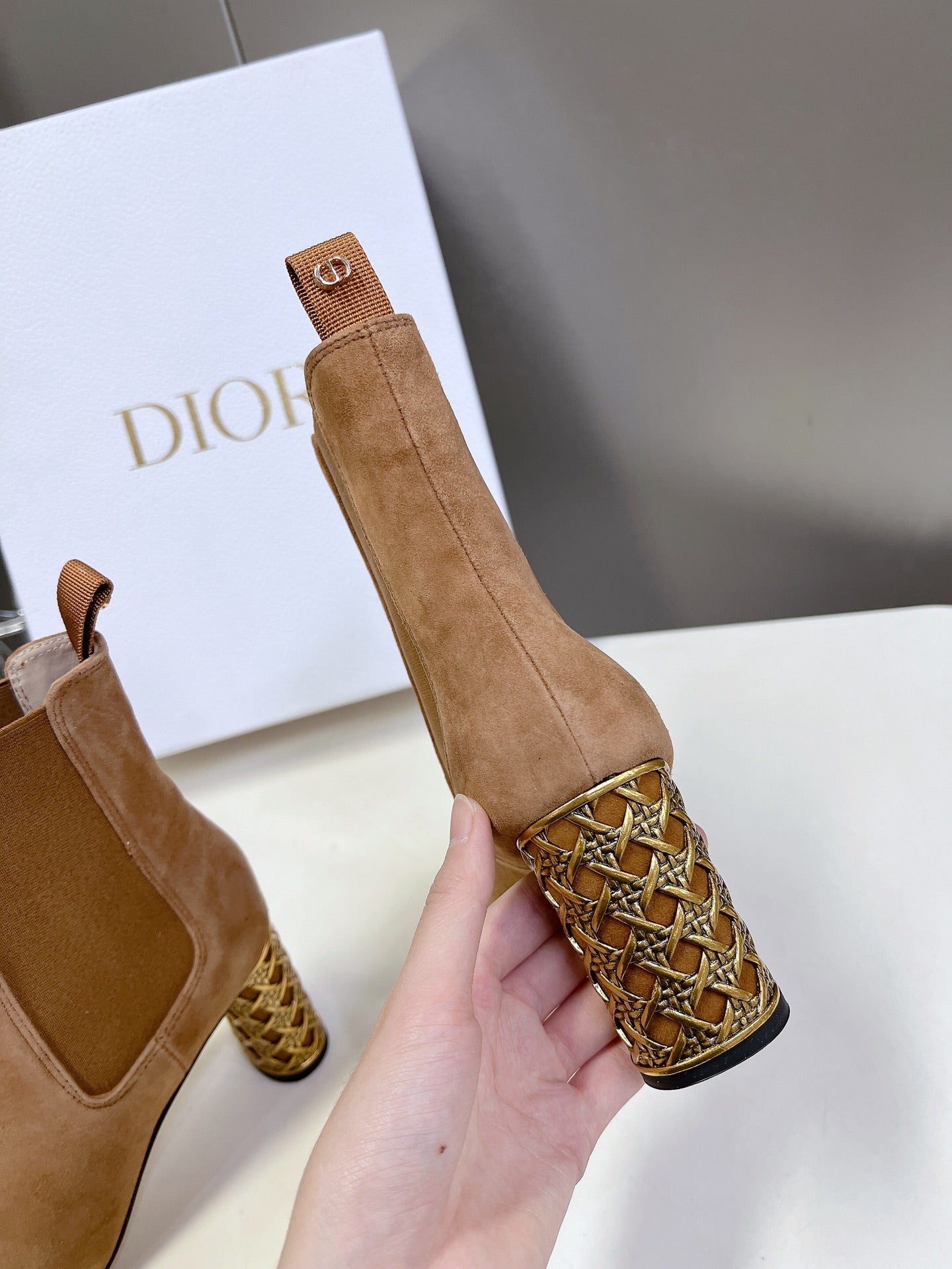 ICON HEELED ANKLE BOOT CIDER BROWN SUEDE 8 CM - 34