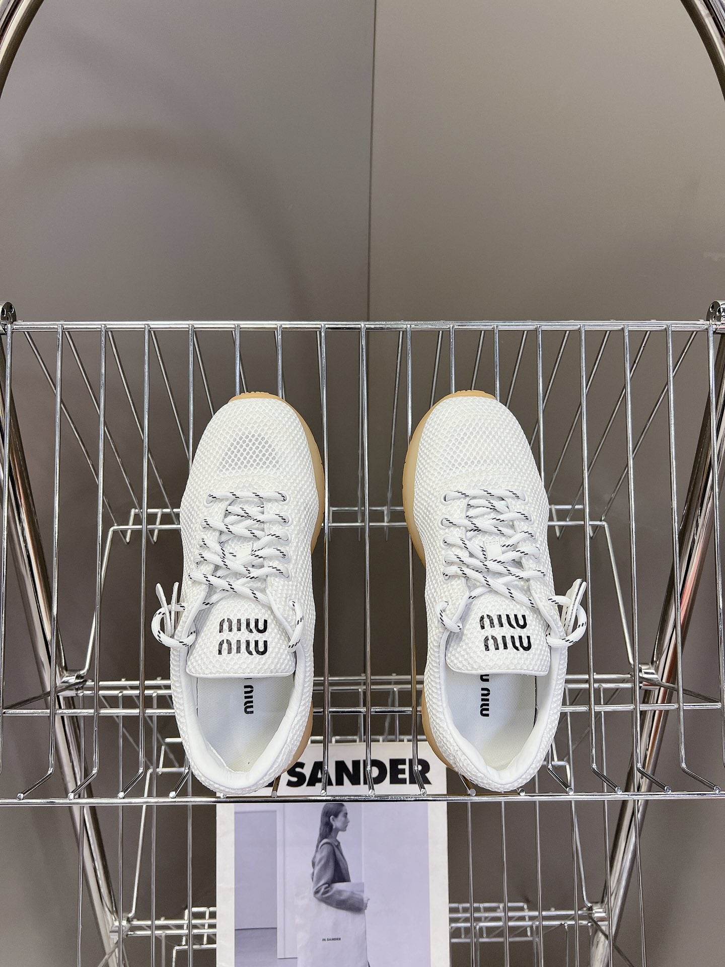 BASIC SNEAKERS IN WHITE MESH - 35