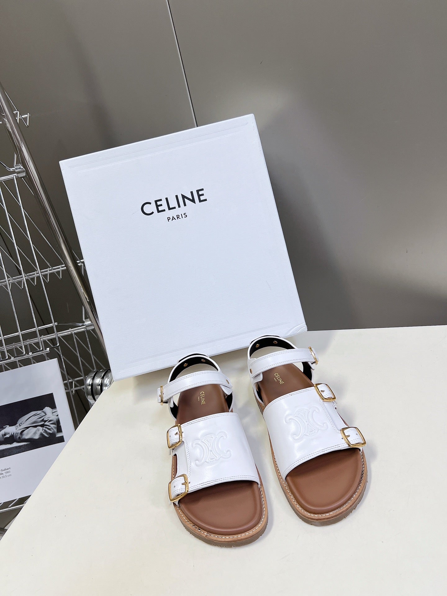 MINO SANDAL IN WHITE CALFSKIN - 35