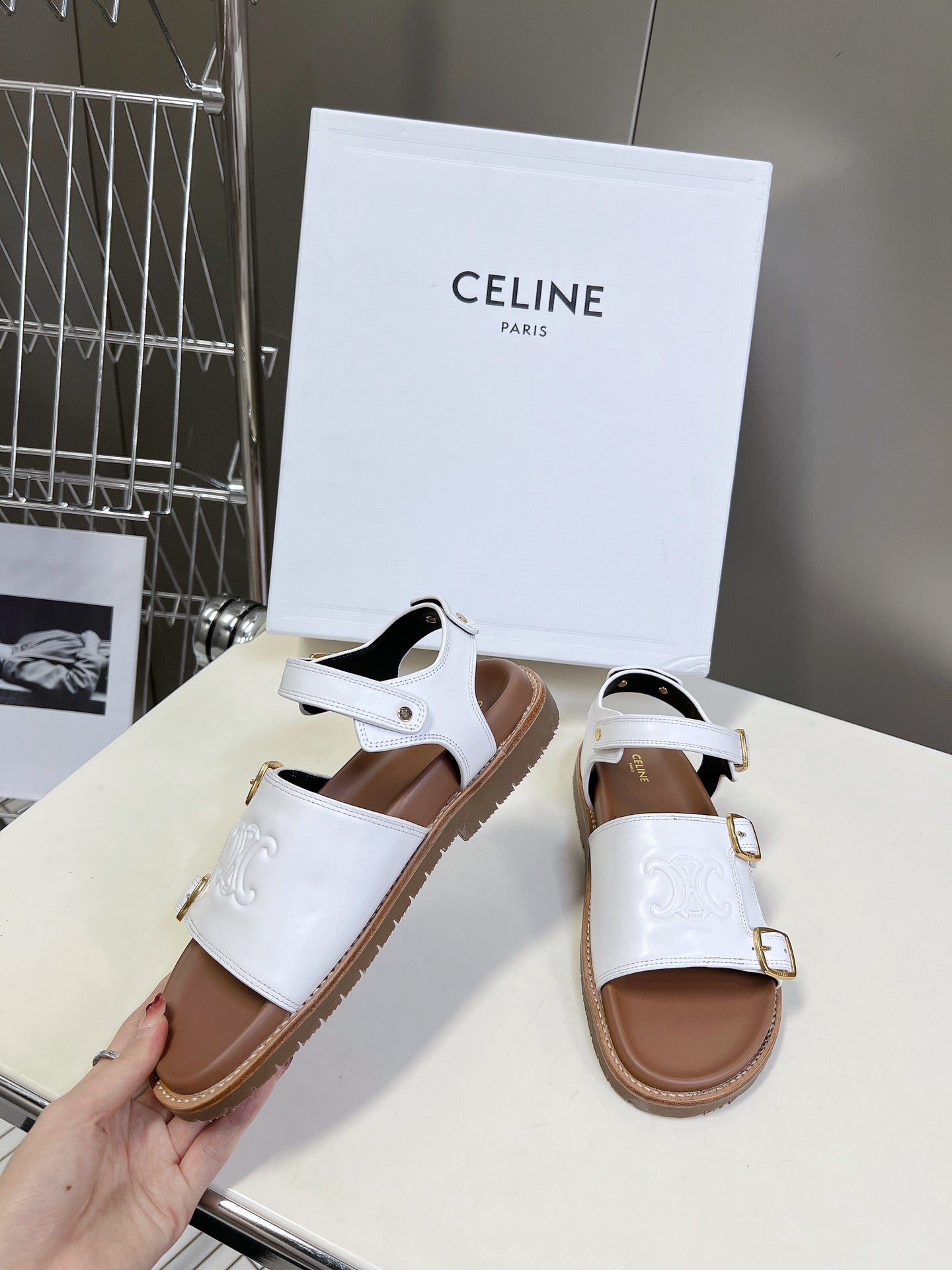 MINO SANDAL IN WHITE CALFSKIN - 35