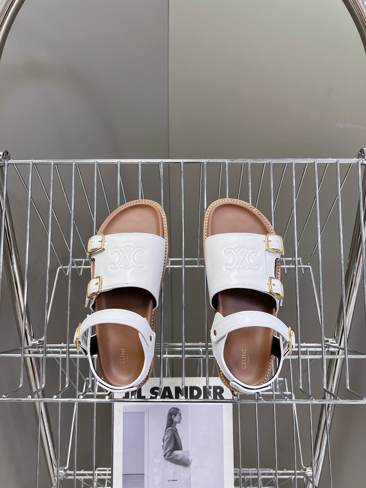 MINO SANDAL IN WHITE CALFSKIN - 35